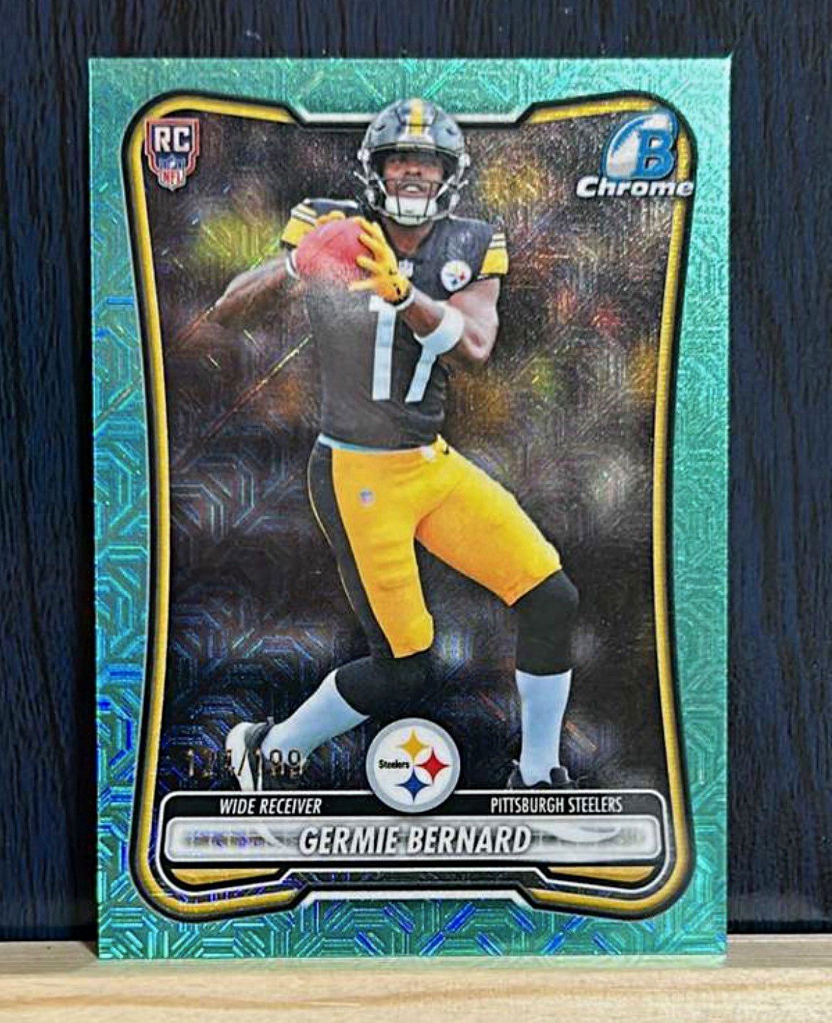 2026 Topps Bowman Chrome U Germie Bernard RC #BCV-124 Aqua Green Refractor/199