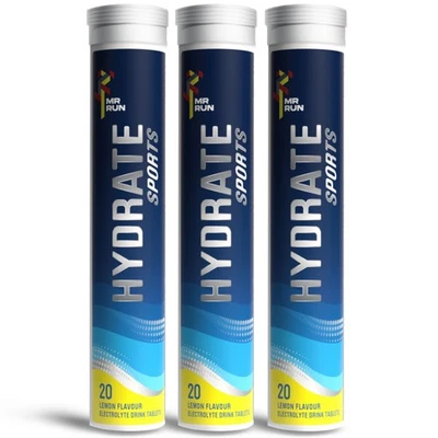 MR RUN Electrolyte Tablets x 60 Zero Sugar Hydration, Fizzy & Refreshing Lemon Flavour