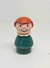 WHOOPS? Vintage Fisher Price little people green blue girl brown hair