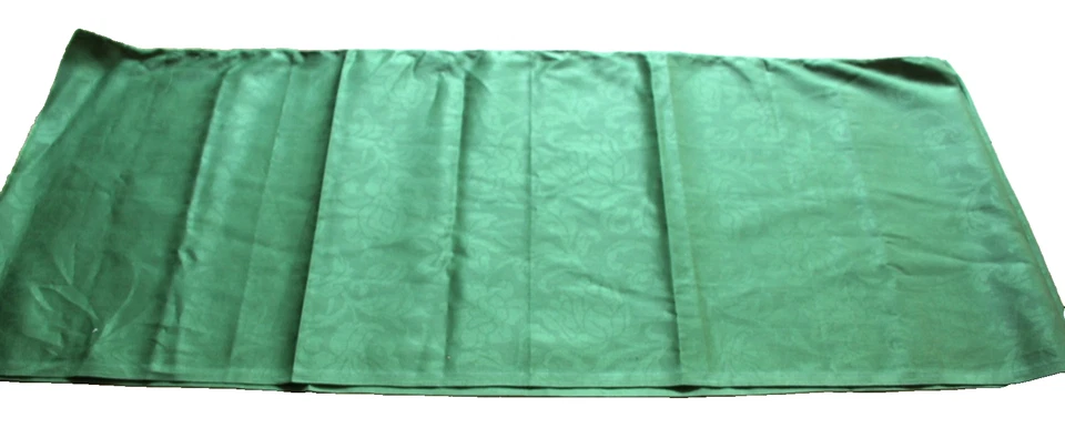 Bande de tissu en coton vert damassé. 1m98 x 40 cm - Photo 2/4