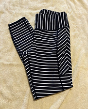 Athleta Black White Striped Ankle Leggings Women s Size S Regular