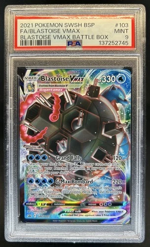 2019-2023 Pokemon Black Star Promos Blastoise VM Jumbo Full Art #SWSH103 PSA 9