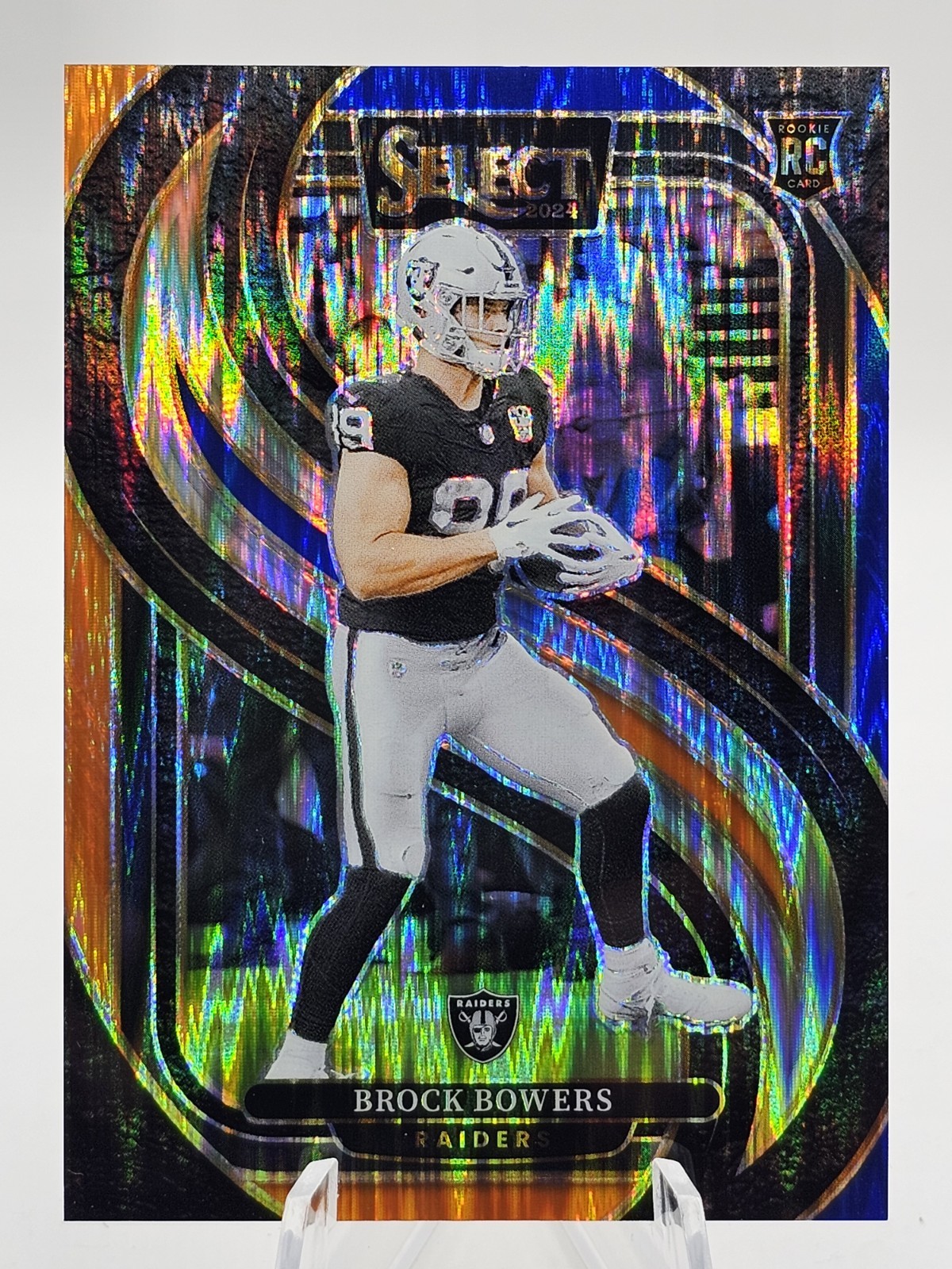 Brock Bowers 2024 Select RC SSP Premier Level Blue Orange Shock Prizm #'d/35