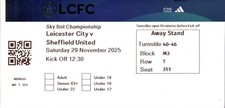 Leicester City v Sheffield United 29/11/25 Ticket Championship