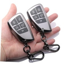 TPU 5-Button Key Fob Cover Case for 2022 2025 GMC Sierra Grey 5-Button