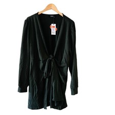 Cider Textured Long Sleeve Wrap Dress Size XL NWT Brown