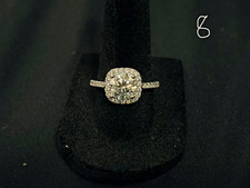 2CT 925 Sterling Silver Round Moissanite Halo Ring size 8