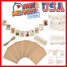 50 Lightweight Clip Picture Frames in Brown - Perfect for Home or Office Decor