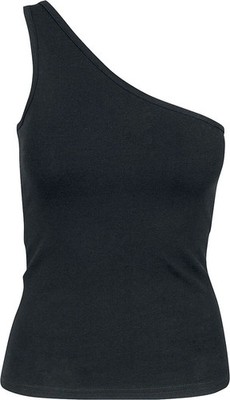 Urban Classics Top Damen Ladies Asymmetric Top schwarz Basics, Streetwear