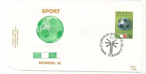 D164700 Belgium FDC P.928 World Cup Soccer Italy 1990 Turnhout