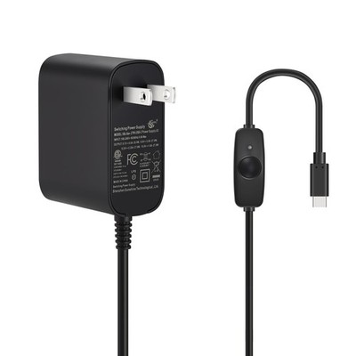 iUniker 27W PD USB-C Switch Power Supply for Raspberry Pi 5, 5.1V 5A Black 