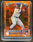 2025 Bowman Chrome Sapphire Juneiker Caceres Orange Refractor 1st Prospect #/25