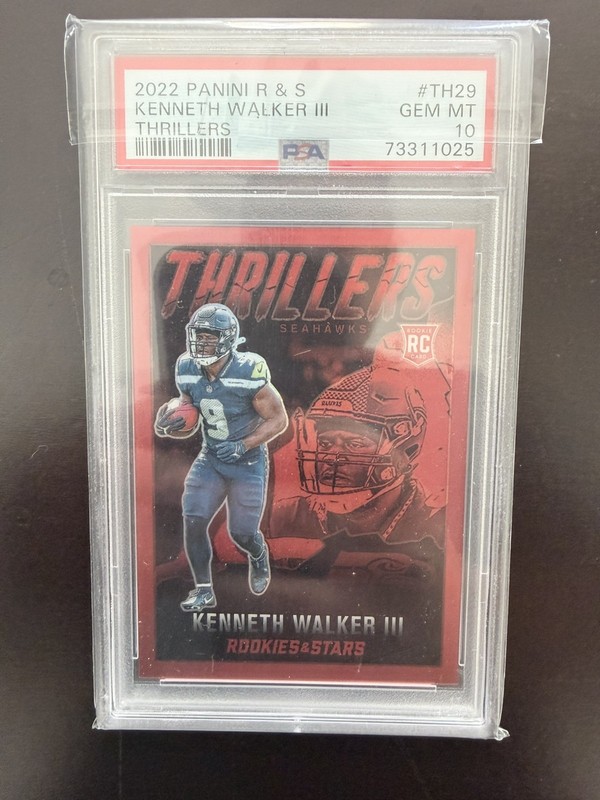 2022 Panini Rookies & Stars Kenneth Walker III Thrillers Red - RC PSA 10 /99
