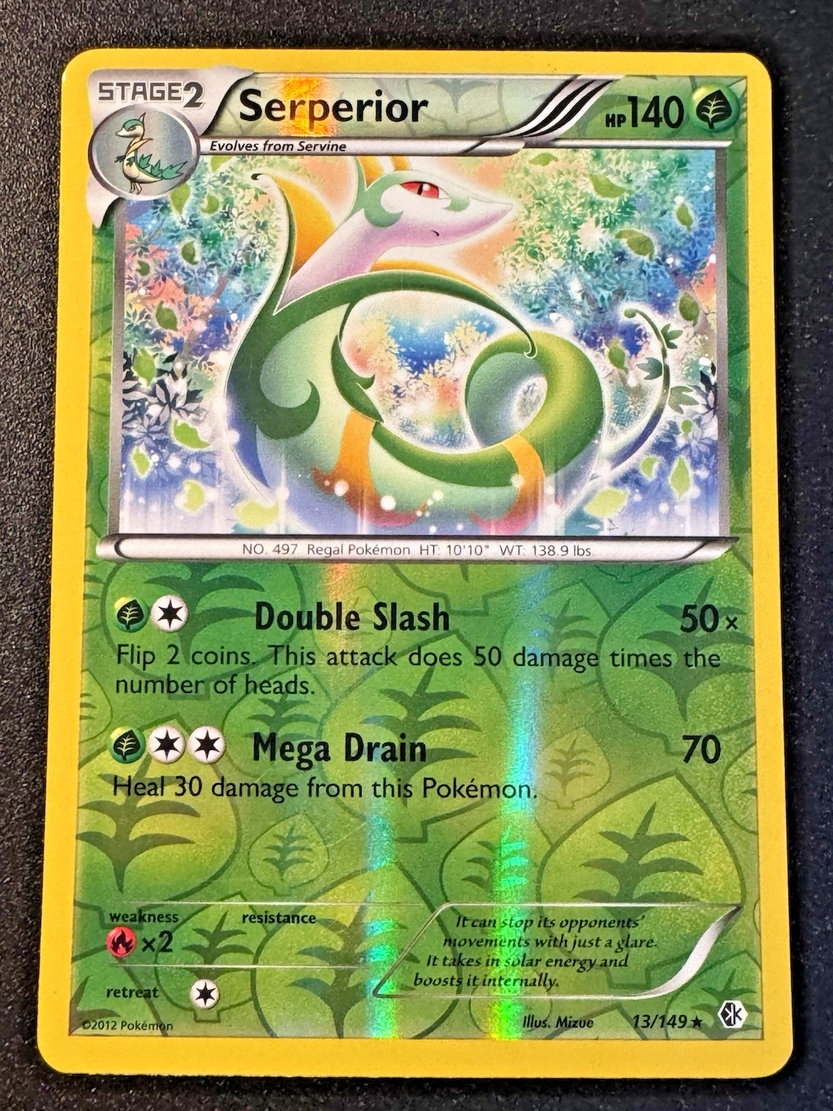 Serperior 13/149 B&W Boundaries Crossed Pokemon Card Reverse Holo Foil Rare LP