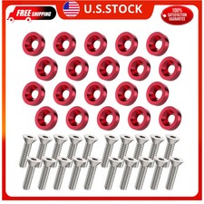 20 PCS Engine Dress Up Kit, CNC Finishing Fender Bumper Washers Red