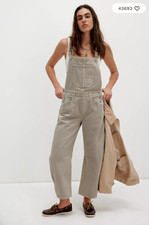 FREE PEOPLE We The Free Good Luck Barrel Overalls - Cobblestone