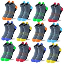 12 Pairs Boys Sock kids Half Cushion Low Cut socks 5-7 Years 12 Pairs Grey