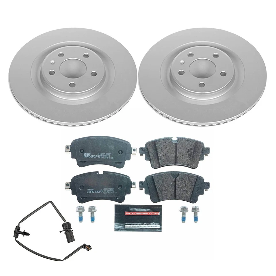 ESK7431 Powerstop Juego de 2 Ruedas Disco de Freno y Kits de Pastillas Traseras para Audi A4 Quattro Foto 2 de 2