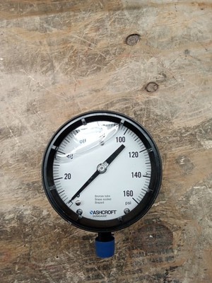 Ashcroft 451259Sd04l160# Process Pressure Gauge, 0 To 160 Psi, 4 1/2 In Dial,