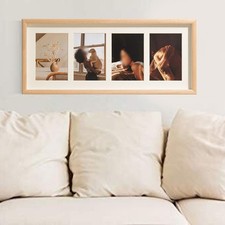 Cornice contemporanea in legno massello per 4 foto colore nero perfetta per qual