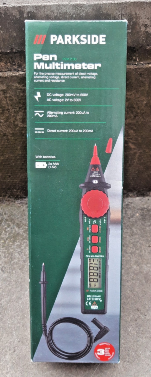 Parkside Pen Multimeter PZM 2 B3  For Voltage , Current & Resistance Measurement