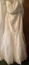 David’s Bridal Sleeveless Lace Wedding Dress Size 14