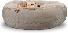 Dog Bed, Orthopedic, Round, X-Large, Taupe 30x24x16in , for Medium Large Dogs