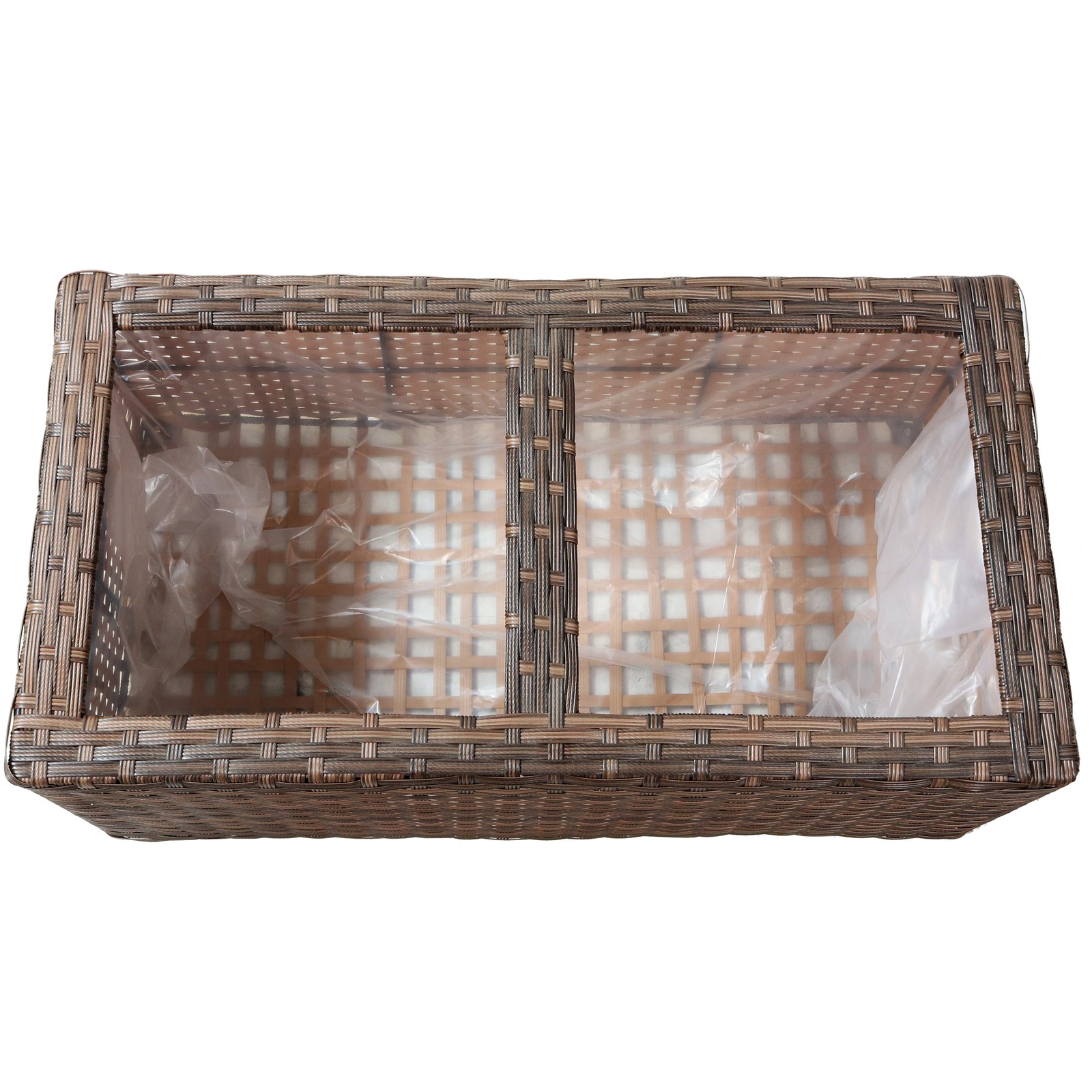Polyrattan Indoor Rectangle Planter - Brown - Set of 2 by Sunnydaze