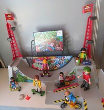Playmobil Scater Park City Life Ramps People with Scateboards and Accessories
