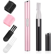 Chumia 2 Pcs Electric Eyebrow Trimmer Women Precision Face Razors Mini Shaver wi