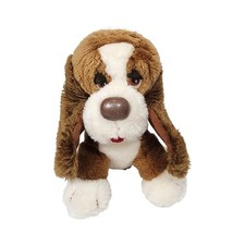Vintage Russ Berrie Baxter Bashful Basset Hound Plush 873 Brown White Dog 12"