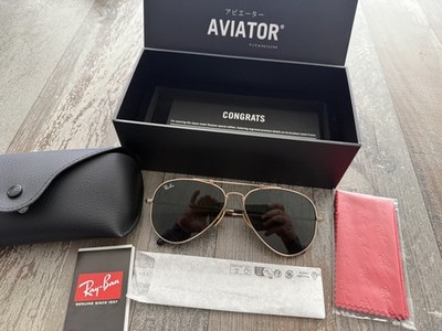 Ray-Ban ORB8125 Flieger Titanium Gold Plated Special Edition Polarized
