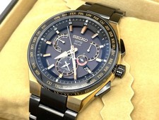 SEIKO ASTRON GPS Radio Wave Solar Men's Watch Gold case 8X53-0AV0-2 Excellent