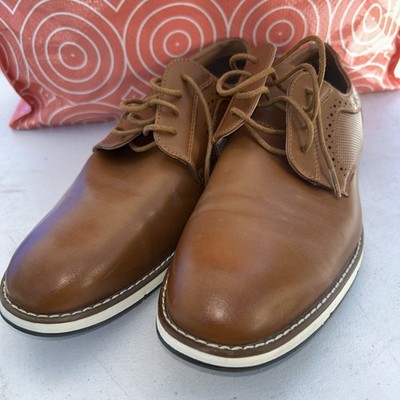 Bruno Marc SBOX223M Wide Mens brown Faux Leather Oxford Dress Shoes Sz 10