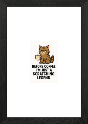 Cyber Cat Guardian Gerahmtes Wandbild Poster Leinwanddruck Bild
