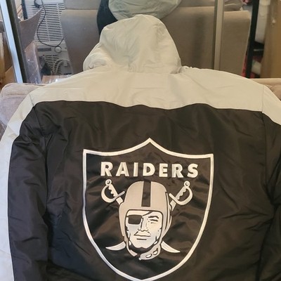 NFL Team Apparel Raiders Jacket, XXL Black/Gray Official Licensed Nice Hvy Duty!