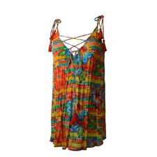 ASOS Floral Stripe Tassel Mini Dress / Cover-Up NWT Women's US 10 NWT