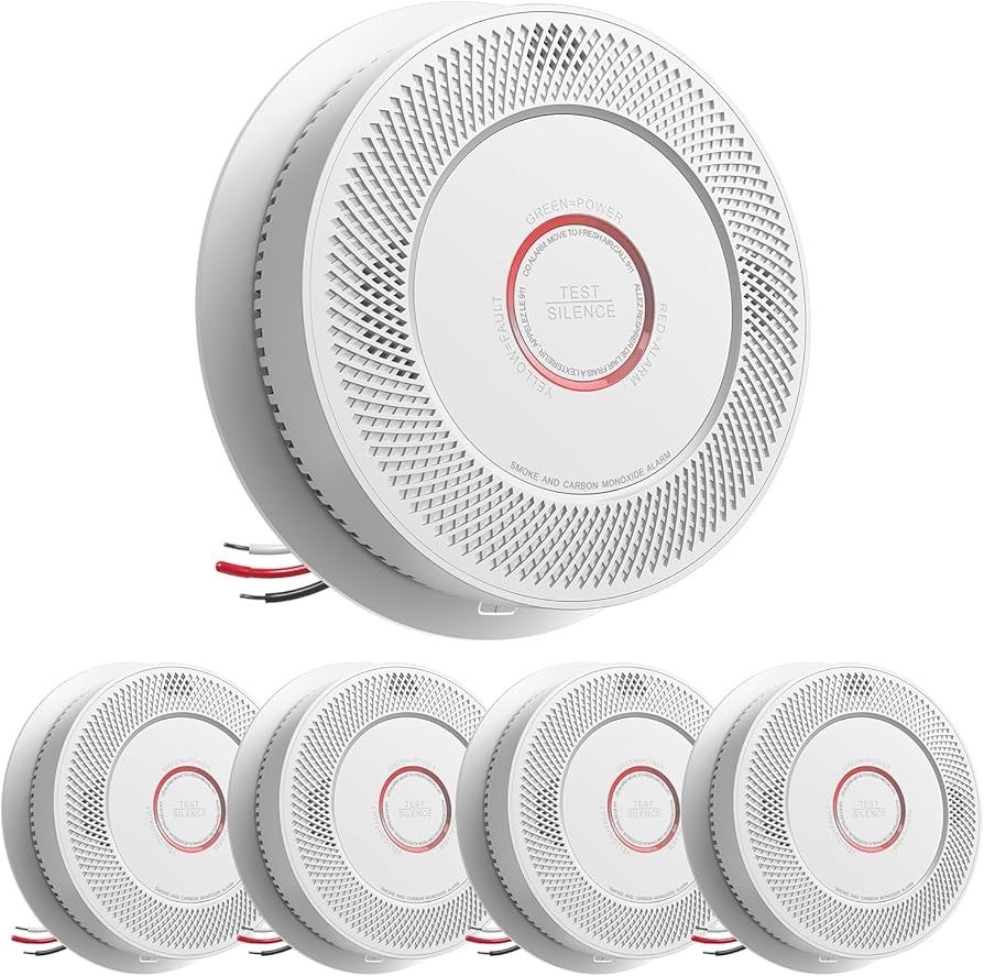 Siterwell A8612B-6AR Smoke & Carbon Monoxide Detector Voice Alert | 5-Pack | New