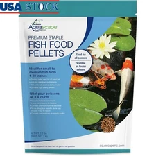 Premium Fish Food Pellets Small Medium Pond Fish Probiotics High Protein 2.2lbs