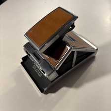 Vintage Polaroid SX-70 Instant Land Camera Silver/Tan - UNTESTED Read