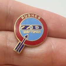 Hughes Aircraft ZD Craftsman Lapel Pin Enamel Company Zero Defect Award Vintage