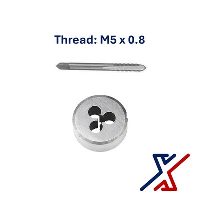 M5 x 0.8 Thread Cutting Carbon Steel Tap & Die Set (1 Set) by X1 Tools