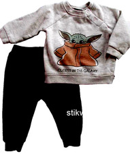 Star Wars Baby YODA 2-Piece SET: LS Fleece lined SWEATSHIRT  PANTS  12 mos. 