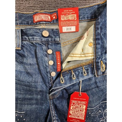 Lucky Brand Legend Paisley High Rise Drew Mom Embellished Jeans 4/27 R  NWT