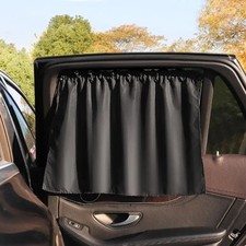 1 Car Sunshade Side Window Curtain Curtains with Suction Cups UV-Resistant