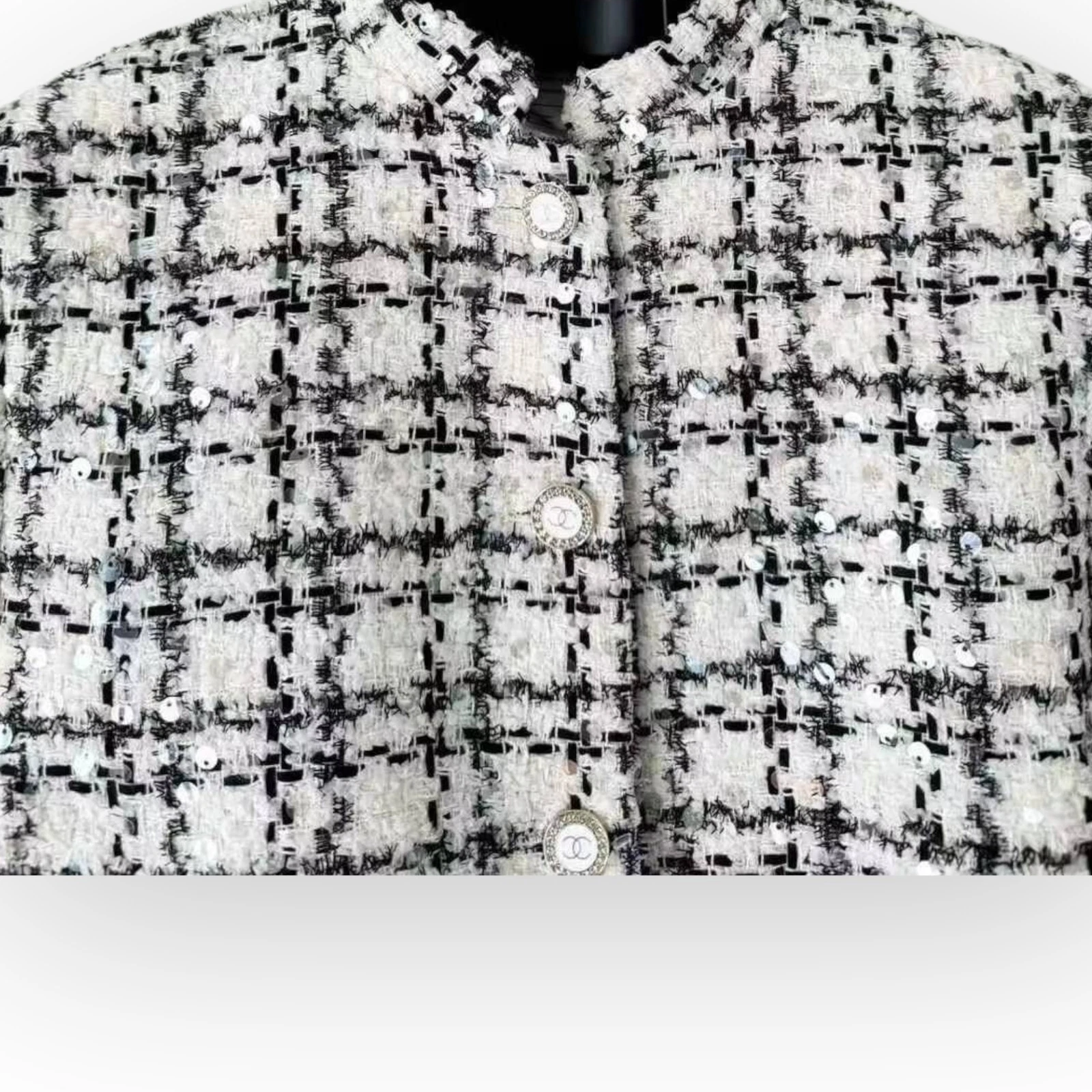 GIACCA CHANEL CHECK TWEED 40 taglia L