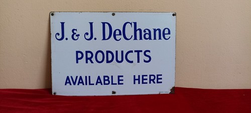 J&J DeChane Medical Antique Vintage Advt Tin Enamel Porcelain Sign Board Old E92 - Picture 6 of 8