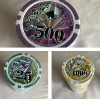 50 Royal Flush U Choose Color Laser Poker Chips Casino Chips NEW