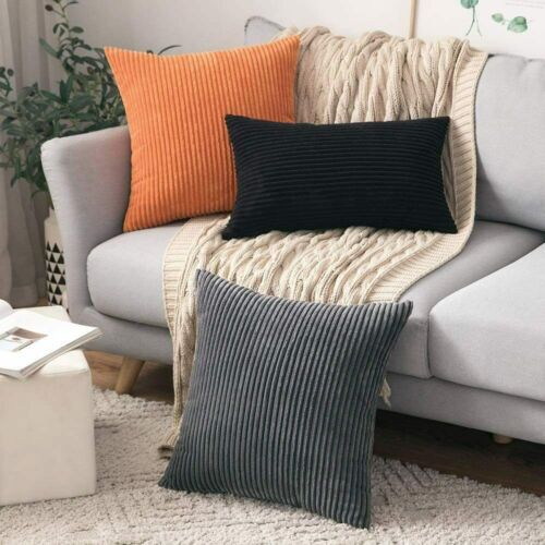 Set of 4 - Cushion Covers Plain Corduroy Cord Jumbo Super Soft 18x18" 45x45cm - Picture 3 of 192