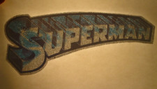 SUPERMAN LOGO VINTAGE 1970's MOVIE GLITTER IRON ON TRANSFER -NICE, B-4